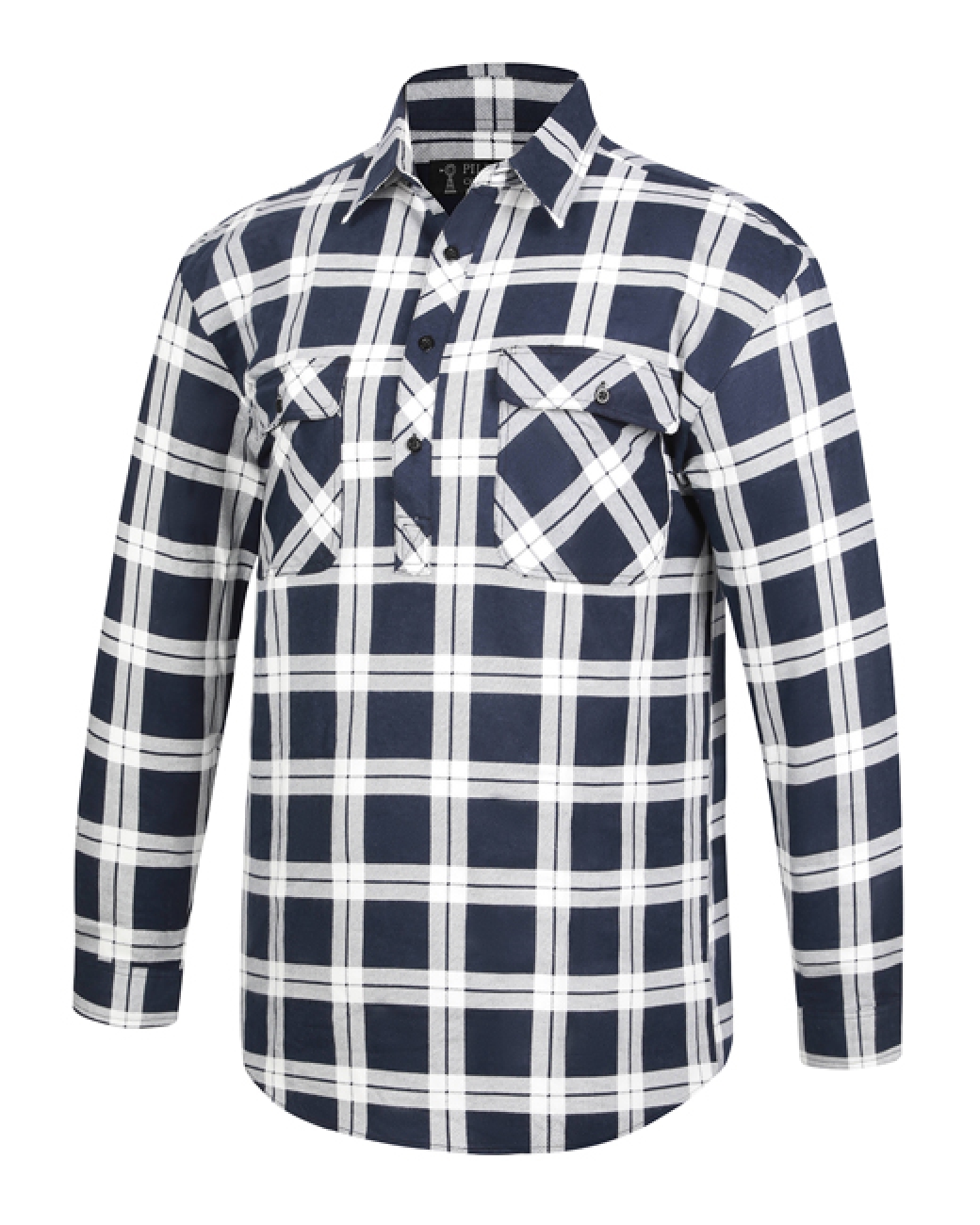 Jacksmith Quilted Flannelette Shirt Mens Jacket 100% Cotton Padded Warm Winter Flannel - Navy/Light Blue - S main image 0